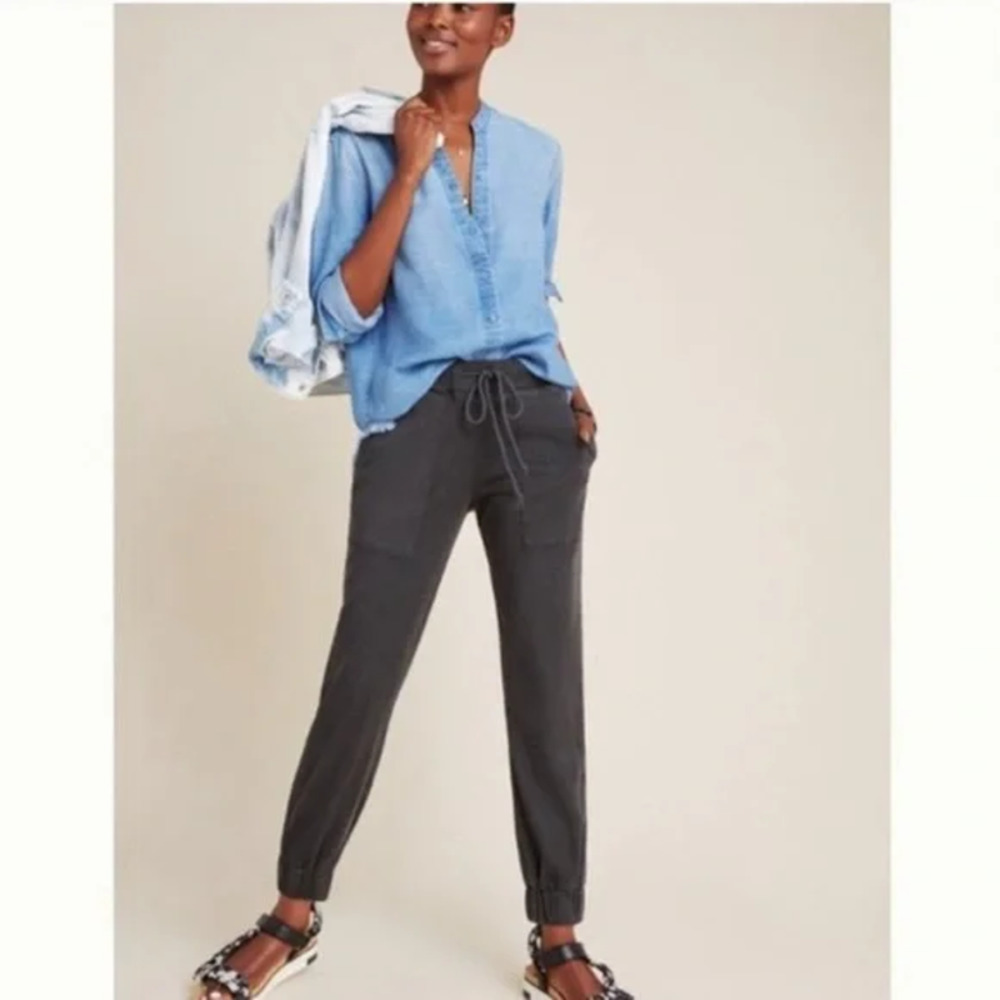 Cloth & Stone Anthropologie Amy Joggers Tencel Blend Black Women's Small FLAW